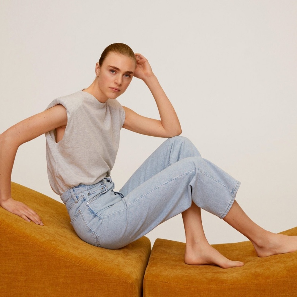 MANGO High Waist Jeans Light wash Straight Leg Jeans Gabriela